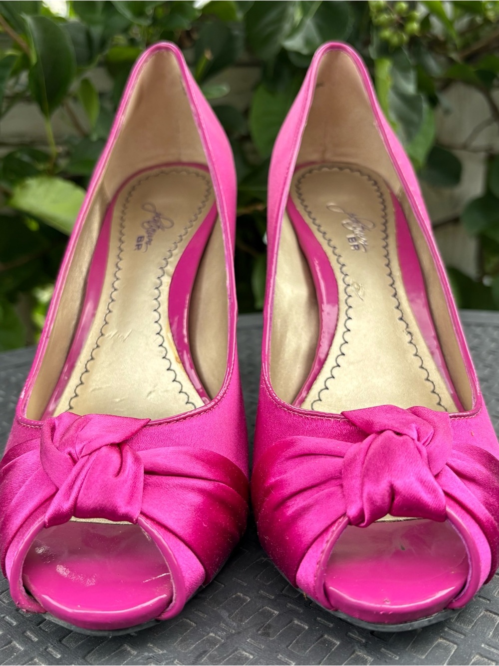 Nordstrom BP Platinum Posey Fuschia Satin High Heel Shoes size 8M W/Box